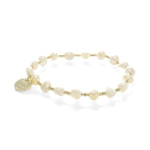 FREESIA BRACELET WHITE/GOLD