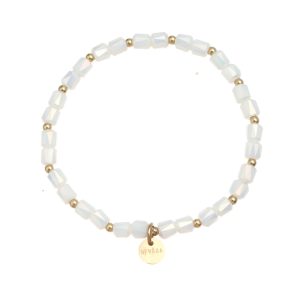 CORA ARMBAND JADEVIT/GULD