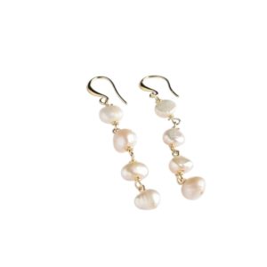 TUVA ÖRHÄNGE VIT/GULD