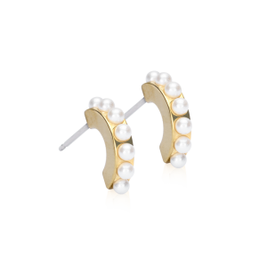 Blomdahl GT Pendant Pearl Curved White Örhänge