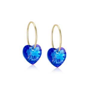 Blomdahl GT Ear Ring 14 mm Heart Sapphire Örhänge