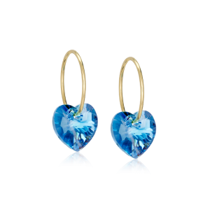 Blomdahl GT Ear Ring 14 mm Heart Aquamarine Örhänge